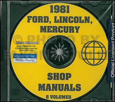 1981 Ford Lincoln Mercury Car Shop Manual CD Mark VI Town Car Mustang Tbird LTD • £24.06