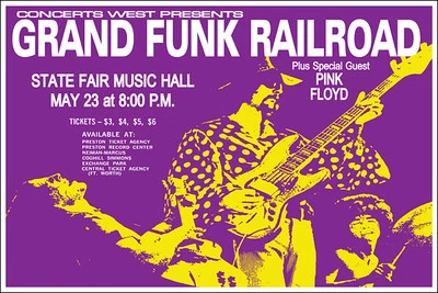 $12.99 • Buy PINK FLOYD GRAND FUNK RAILROAD 70 Dallas Concert Poster