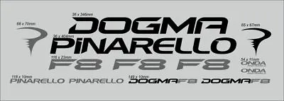 $39 • Buy Pinarello Dogma F8 Custom Made Frame Decal Set Black/gray