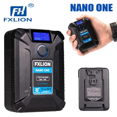 $149 • Buy FXLION NANO ONE V Mount V-Lock Battery 3400mAh 50Wh 14.8V With D-TAP USB-C USB-A