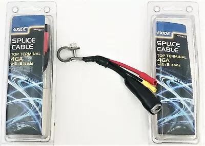 2 EXIDE BATTERY CABLE REPAIR SPLICE 4 Ga POSITIVE NEGATIVE TOP POST WIRES SCT-4 • $19.99