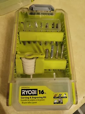 Ryobi 16 Pc Rotary Tool Carving & Engraving Kit For Wood Metal Plastic Glass 04 • $15.93