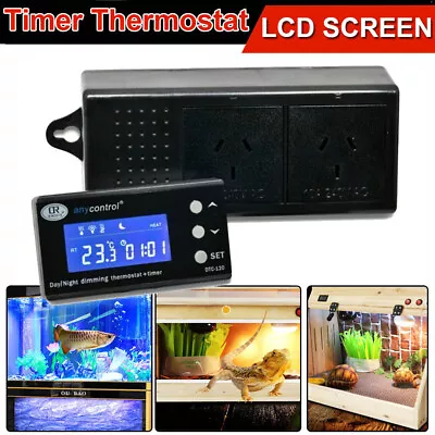 $35.99 • Buy Dimming Reptile Thermostat LCD Day Night Timer Warm/Cold Temperature Control AUS