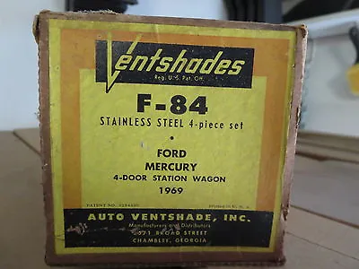 $69.99 • Buy Ventshades F-84, 1969 Ford Mercury 4-door Wagon, NOS Never Used, RARE