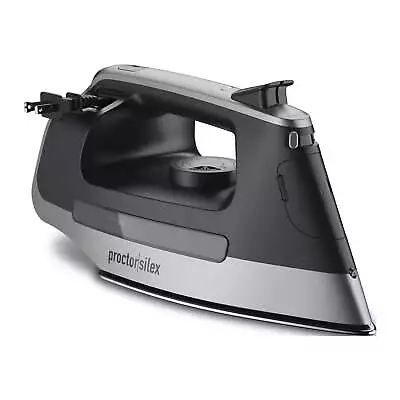 Steam Iron With Retractable Cord Stainless Steel Soleplate Black And Silver • $30.24