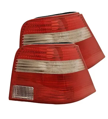 $109.95 • Buy Euro E-Code Red White Tail Lights Rear Lamp Set Anniversary For VW Golf MK4 R32