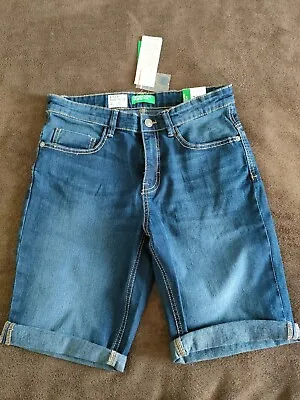 £13.50 • Buy NEW Boys United Colours Of Benetton Denim Shorts Size 11-12 Years RRP £27.95