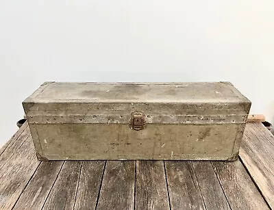 Vintage Wood And Metal Tool Box W/ Drawer- 30 1/2  Rustic Tool Box • $134.99