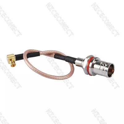 MCX Male Right Angle RA To BNC Female Bulkhead O-ring Pigtail Cable RG179 75ohm • $5.09