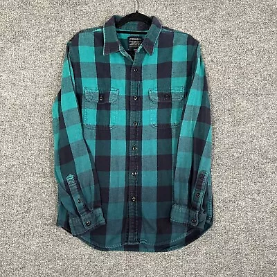 American Eagle Shirt Mens Medium Blue Checkered Plaid Flannel Button Down • $12.99