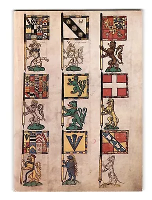 Medieval Heraldic Banners And Beasts Vintage Postcard Vintage Chrome Postcard • $4.50