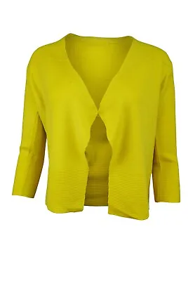 Womens M&S Open Cardigan 3/4 Sleeve Mustard Yellow Size 8 To 22 • £8.97