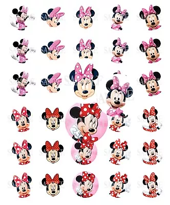 30 Pre-Cut Minnie Mouse 1 Inch Bottle Cap Images (6 Options) • $9