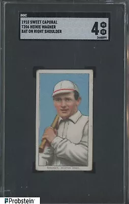 1910 Sweet Caporal T206 Heinie Wagner Bat On Right Shoulder SGC 4 VG-EX • $76