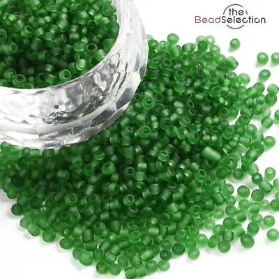 £2.99 • Buy  75g FROSTED EMERALD GREEN GLASS SEED BEADS 11/0 2mm 8/0 3mm 6/0 4mm
