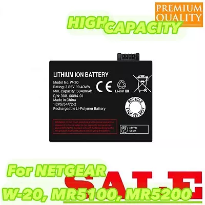 W-20 Battery For Telstra Netgear NightHawk M5 MR5200 MR5100 5G Mobile Broadband • $33.77