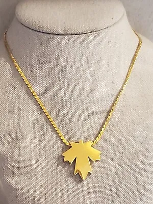 Vintage TRIFARI Gold Chain Maple Leaf Necklace Signed • $15