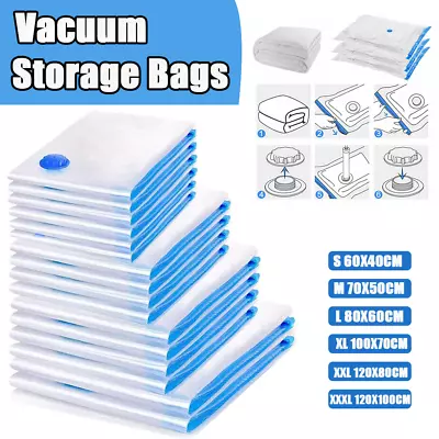 Vacuum Storage Bags / Reusable Ziplock Vacuum Sealer Bags 6pcs AU • $13.99