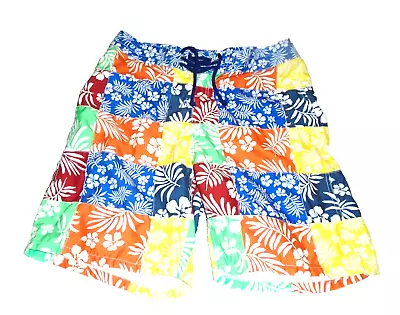 J.Crew Mens Color Block Floral Swimwear Board Shorts Size 32 • $13.97