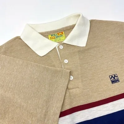 Rare Vintage Velva Sheen Moog Polo Shirt USA 50/50 Collared 70’s Lg • $49.99