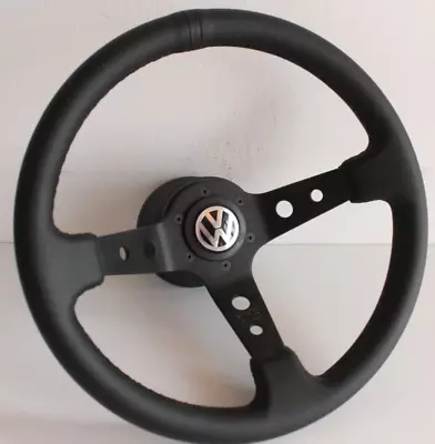 Steering Wheel Fits For VW Golf Jetta Scirocco Mk1 Mk2  Deep Dish Leather 76-88' • $184.90