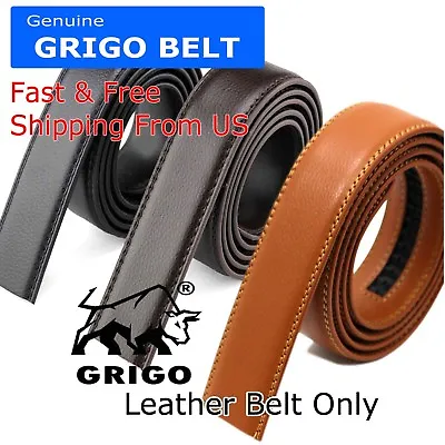 Fashion Men's Automatic Real Leather Ratchet Belt Strap Jeans Waistband Gift • $7.95
