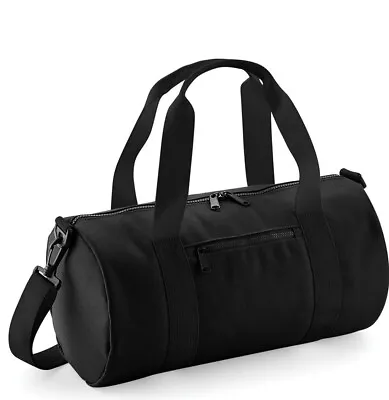 Bagbase Barrel Bag Mini Small Holdall Gym Duffel Varsity Travel Sport Shoulder • £12.49