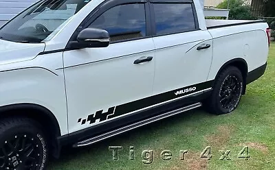 $339 • Buy (XR8) Running Boards Side Steps For SsangYong Musso SWB/LWB/XLV Dual Cab 18-23