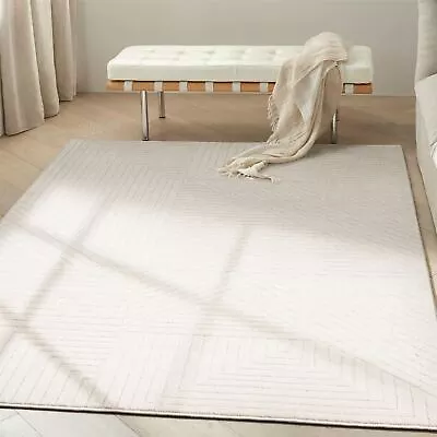 Calvin Klein IVGREY BLN01  Balance Modern Carved Area Rug - Medium 119x180cm • £117.60