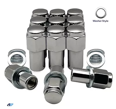 5x Mag Lug Nuts 1/2-20 Chrome Closed Mag Lug + Washer 1.00” Shank For Ford Chevy • $11.99