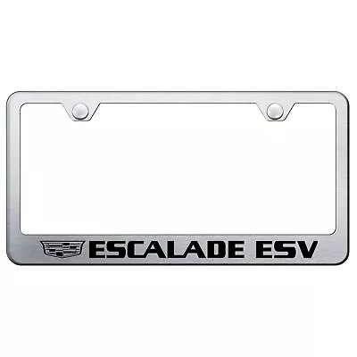 Cadilac Escalade ESV Laser Etched Logo Stainless Steel License Plate Frame • $38.95