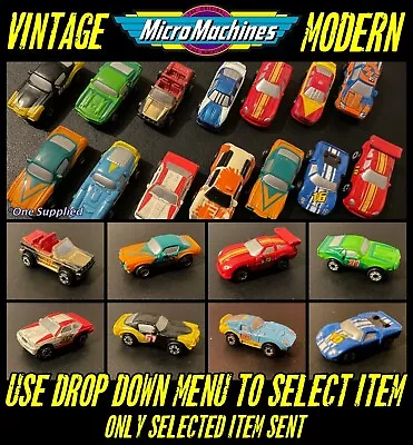 Micro Machines Vintage / Modern Miniature Racing Car Toys +More (Select Item)  • £5.99