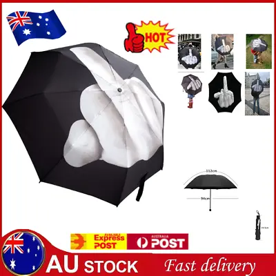 $19.66 • Buy Cool Middle Finger Up Three Folding Umbrella Anti-Sun Rain Windproof Parasol AU.