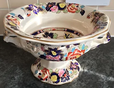 Antique MASONS IRONSTONE CHINA MANDARIN PEKING PEDESTAL BOWL • £100