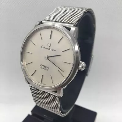 Omega Constellation Watch Quartz 33mm Men's Silver Dial Swiss Made Round Vintage • $389.30