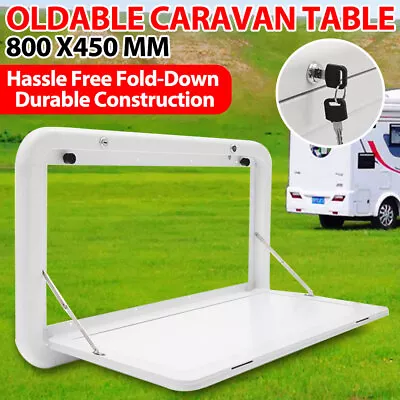 Caravan Table Folding Picnic Camping Motorhome RV Desk Outdoor Locked 800x450mm • $142.95