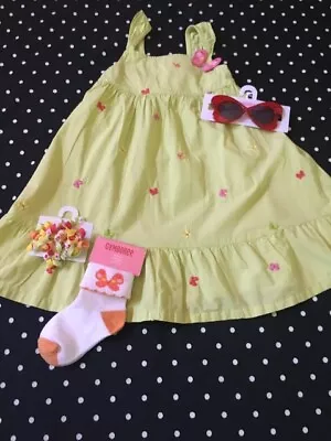 Gymboree Social Butterfly Dress Hair Clips Sunglasses 18-24 18 24  NWT • $25