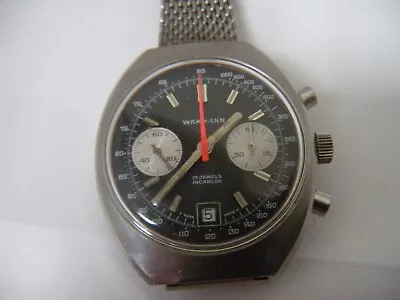 Vintage Wakmann Breitling Wristwatch Panda Chrono 17j Manual Valjoux • $999