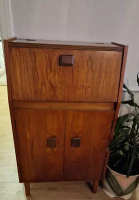 Drinks Cocktail Cabinet Retro Bar Cupboard Mid Century Wood MCM • £275