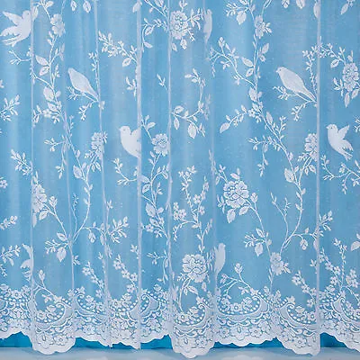 Net Curtains Robyn Bird Design - Width Sold By The Metre - Voile & Net Curtains • £4.25