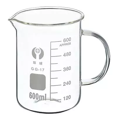 600ml Glass Beaker With Handle 3.3 Borosilicate Graduated Lab Measuring Cups • $24.70