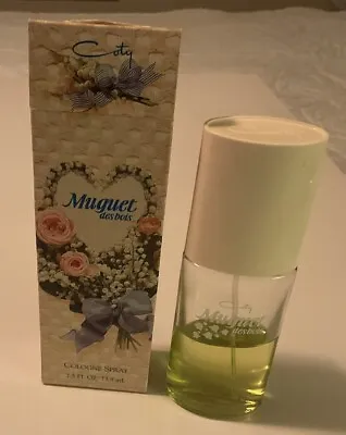 Vintage Coty Muguet Des Bois Cologne Spray 2.5 Fl. Oz. 1/2 Full With Box • $15