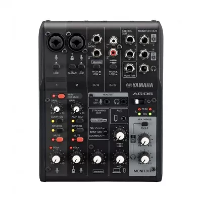 Yamaha AG06 MK2 6-Channel Mixing Live Streaming Console - Black • £194.95