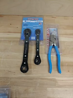 Channel Lock Tools Gift Set D 2PC SAE RATCH WRENCH SET & 7.5 LINESMEN PLIERS 367 • $65
