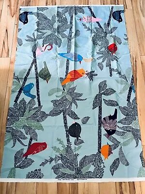 Ikea Sweden Malin Akerblom 2010 Bird Print Woven Fabric 58  X 38” Panel • £37.99