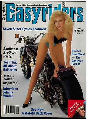 Easyriders Magazine January 1987 ~ David Mann Poster ~ Bikini Girl & Bike Poster • $6.17