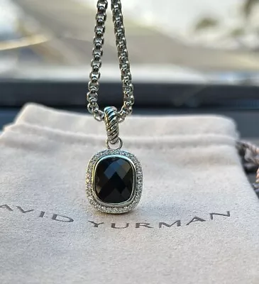 David Yurman Noblesse Black Onyx Pendant Diamond Ladies 925 Silver Necklace • $205