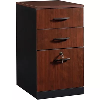 Pemberly Row 3-Drawer Contemporary Engineered Wood File Cabinet In Cherry • $188.99