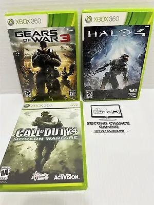 Xbox 360 Gears Of War 3 Halo 4 Call Of Duty Modern Warfare 4 Bundle CIB Tested • $9.99