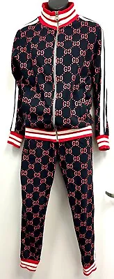 $2995 • Buy Gucci Navy & Red GG Tracksuit Size S